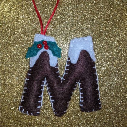 'M' Christmas Pudding Initial